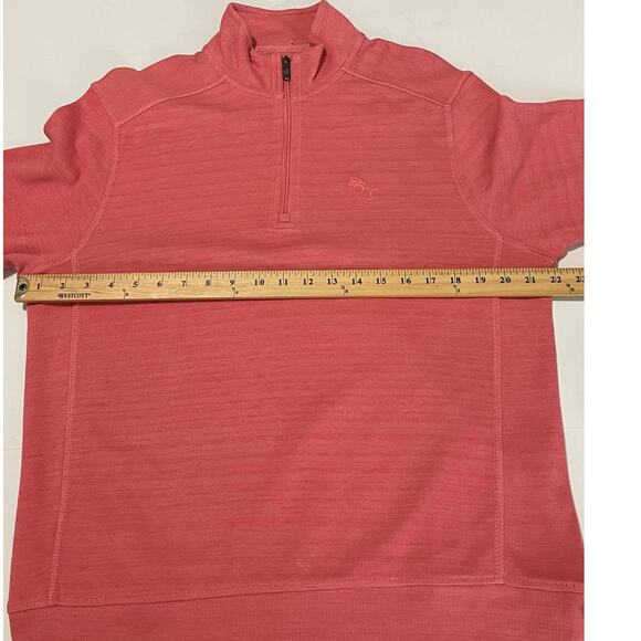 Tommy Bahama Men Quarter Zip Pullover Candy Rose Sweatshirt Size Small New - Picture 3 of 9